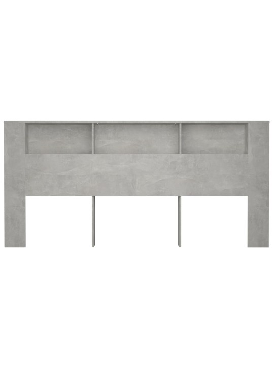 Gultas galvgalis ar plauktu, betona pelēks, 220x18,5x104,5 cm