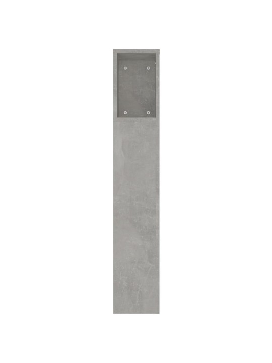 Gultas galvgalis ar plauktu, betona pelēks, 220x18,5x104,5 cm