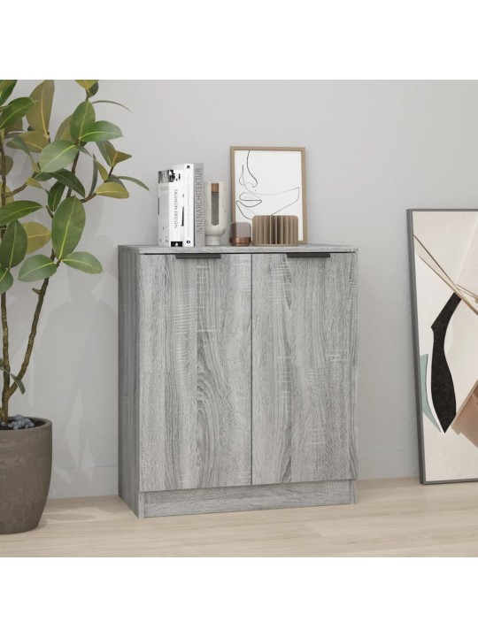 Kumode, pelēka ozolkoka krāsa, 60x30x70 cm, inženierijas koks