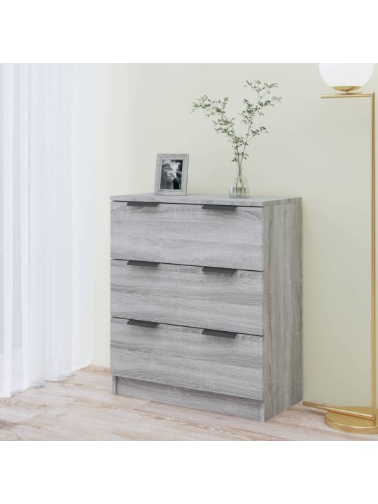 Kumode, pelēka ozolkoka krāsa, 60x30x70 cm, inženierijas koks