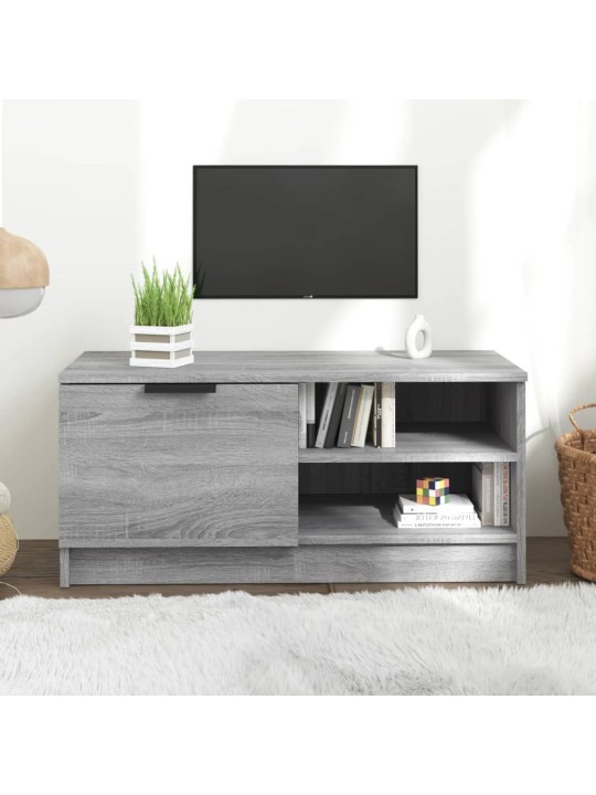 Tv skapītis, pelēka ozolkoka, 80x35x36,5 cm, inženierijas koks
