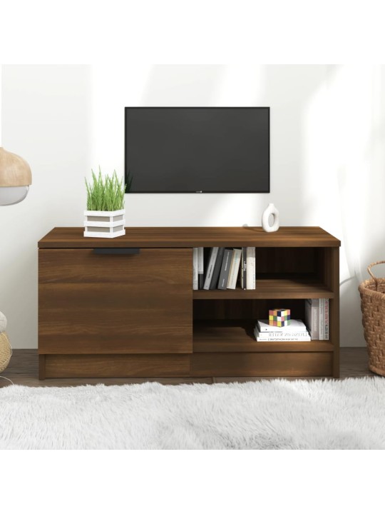 Tv skapītis, brūna ozola, 80x35x36,5 cm, inženierijas koks