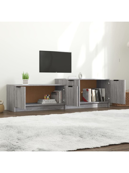 Tv skapītis, pelēka ozolkoka, 158,5x36x45 cm, inženierijas koks