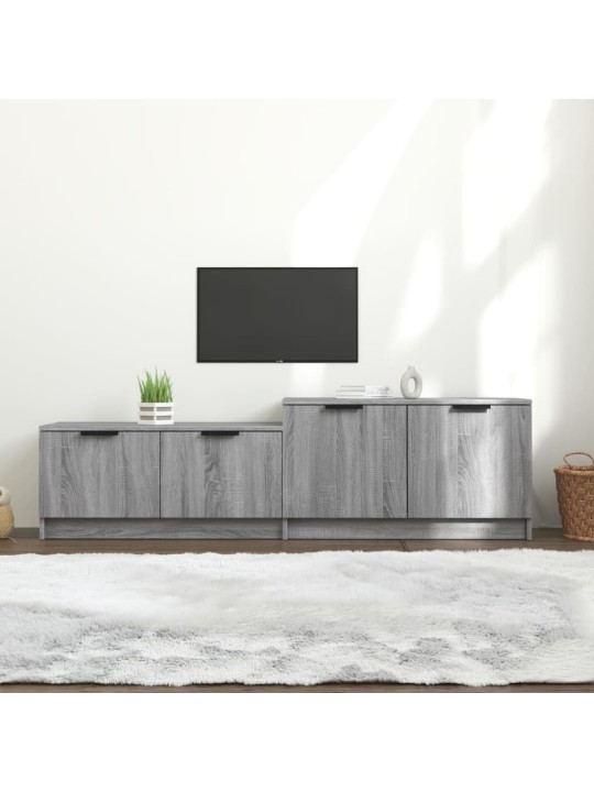Tv skapītis, pelēka ozolkoka, 158,5x36x45 cm, inženierijas koks