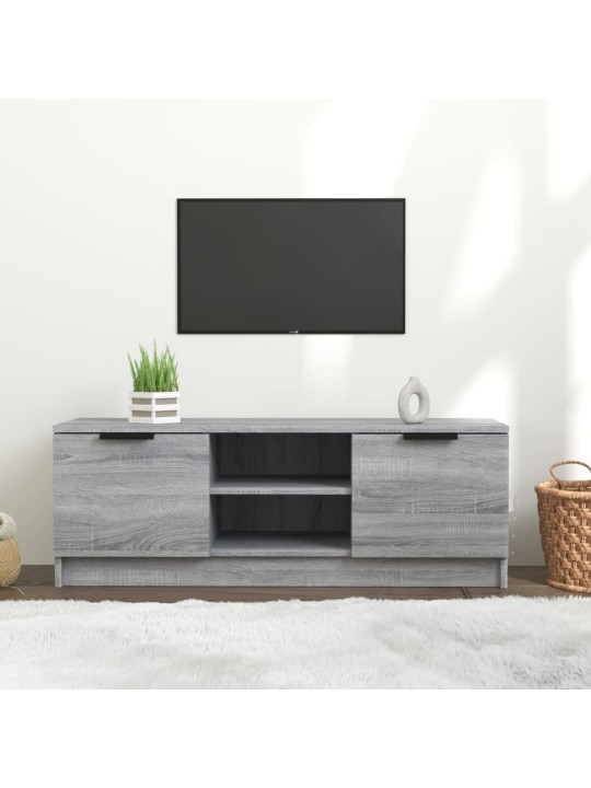 TV skapītis, pelēka ozolkoka, 102x35x36,5 cm, inženierijas koks