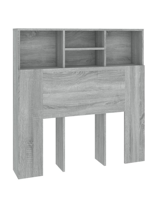 Gultas galvgalis ar plauktu, pelēcīga ozolkoka, 100x19x103,5 cm