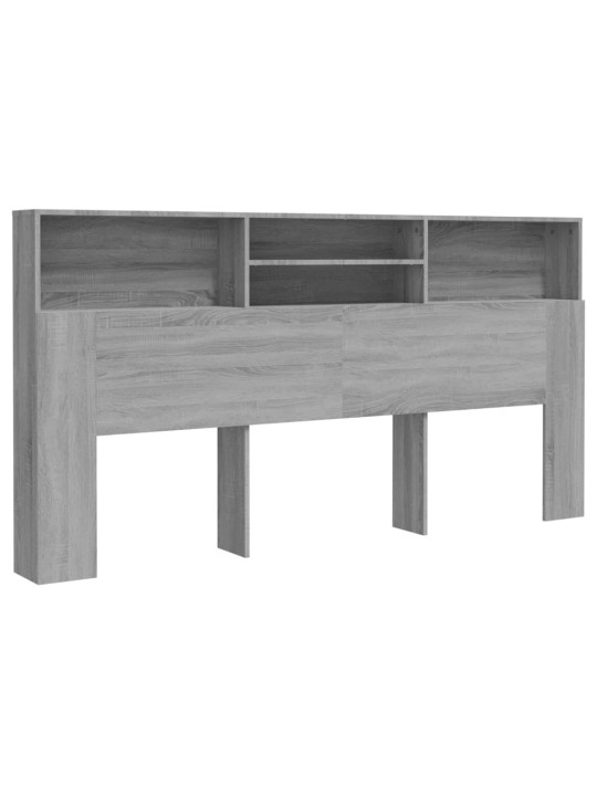 Gultas galvgalis ar plauktu, pelēcīga ozolkoka, 200x19x103,5 cm