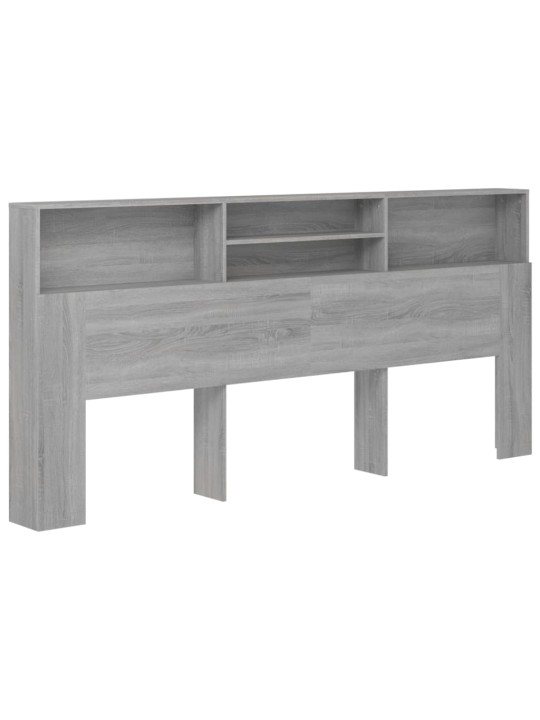Gultas galvgalis ar plauktu, pelēcīga ozolkoka, 220x19x103,5 cm
