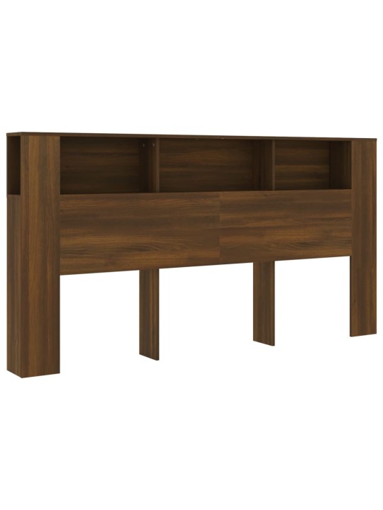 Gultas galvgalis ar plauktu, ozolkoka krāsa, 200x18,5x104,5 cm