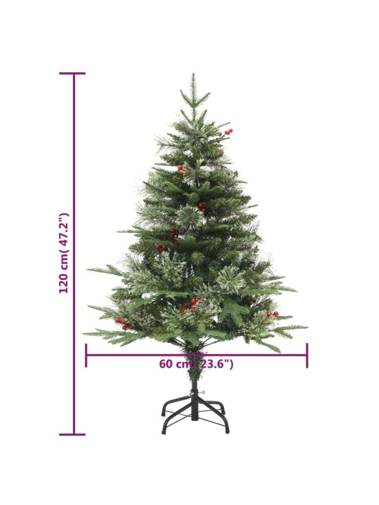 Ziemassvētku egle ar čiekuriem, zaļa, 120 cm, pvc un pe