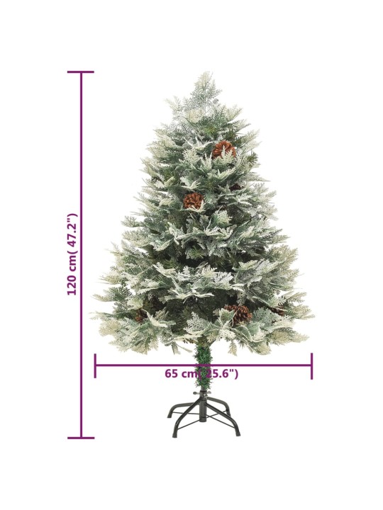 Ziemassvētku egle ar čiekuriem, zaļa, 120 cm, pvc un pe