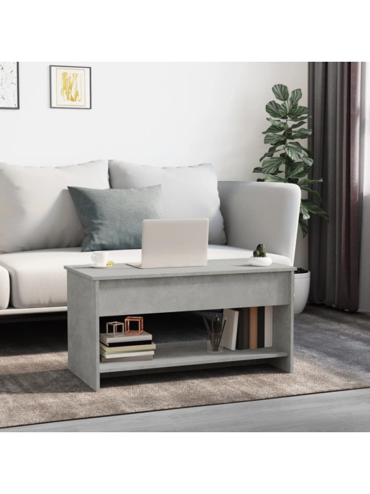 Kafijas galdiņš, betona pelēks, 102x50x52,5cm inženierijas koks