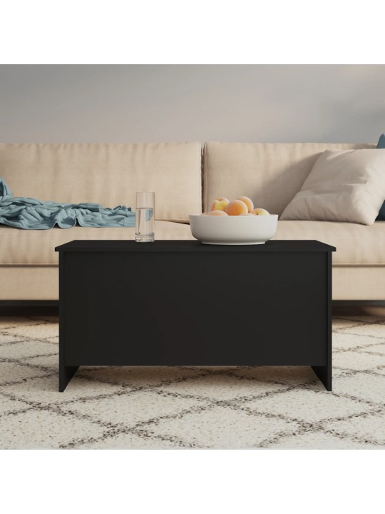 Kafijas galdiņš, melns, 102x55,5x52,5 cm, inženierijas koks