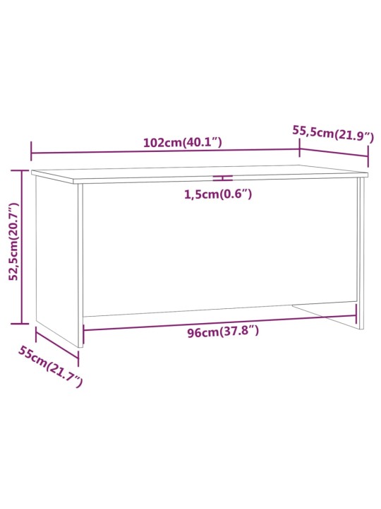 Kafijas galdiņš betona pelēks 102x55,5x52,5cm inženierijas koks