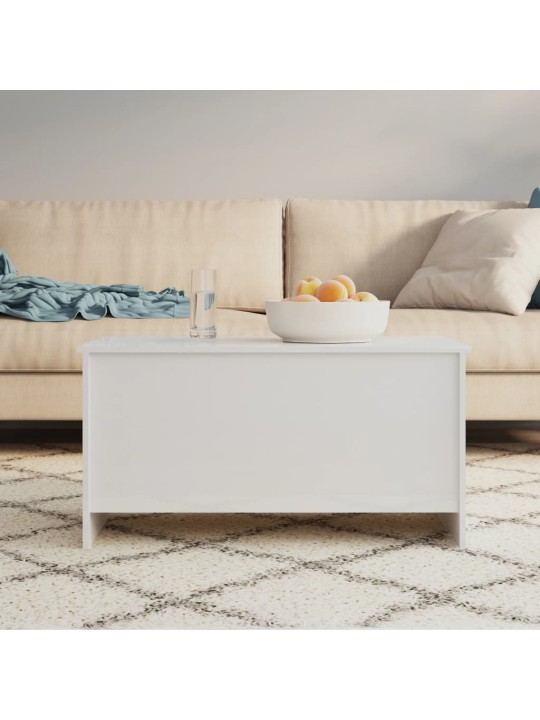 Kafijas galdiņš, balts, 102x55,5x52,5 cm, inženierijas koks