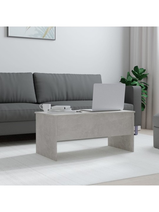 Kafijas galdiņš betona pelēks 102x50,5x46,5cm inženierijas koks