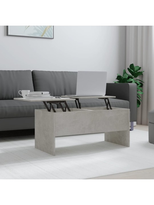Kafijas galdiņš betona pelēks 102x50,5x46,5cm inženierijas koks
