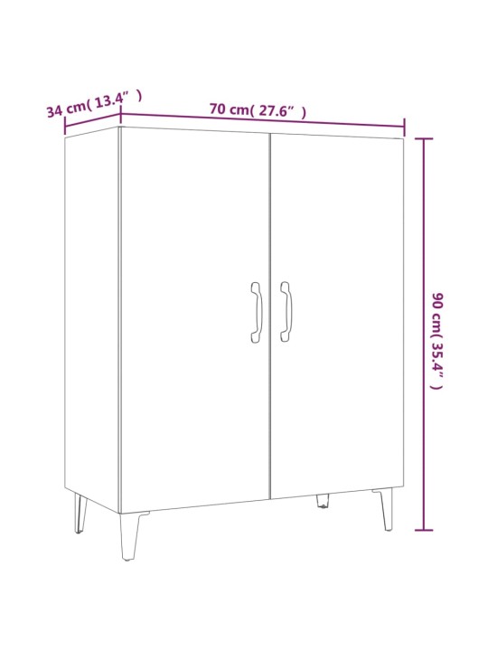Kumode, balta, 70x34x90 cm, inženierijas koks