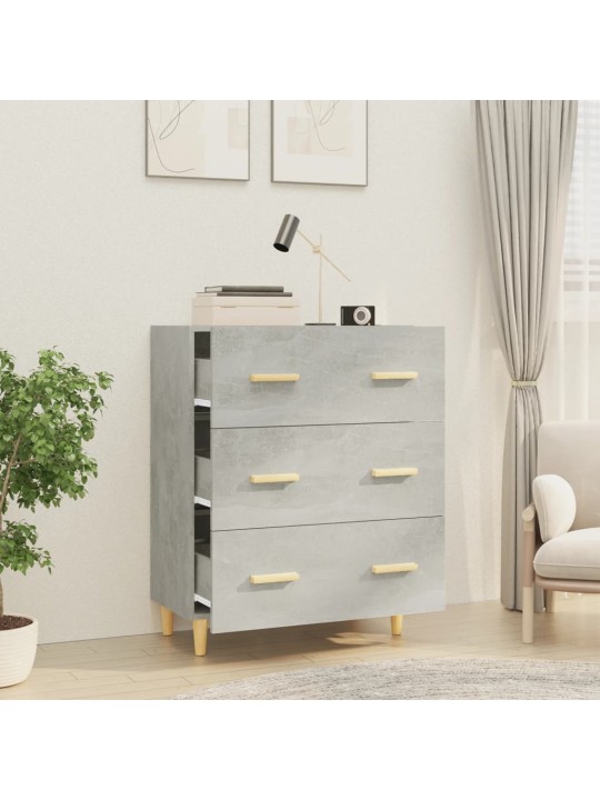 Kumode, betona pelēka, 70x34x90 cm, inženierijas koks