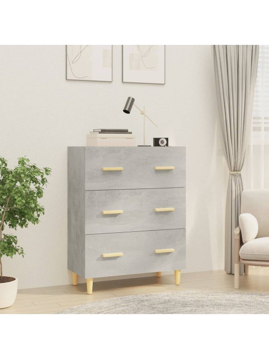 Kumode, betona pelēka, 70x34x90 cm, inženierijas koks