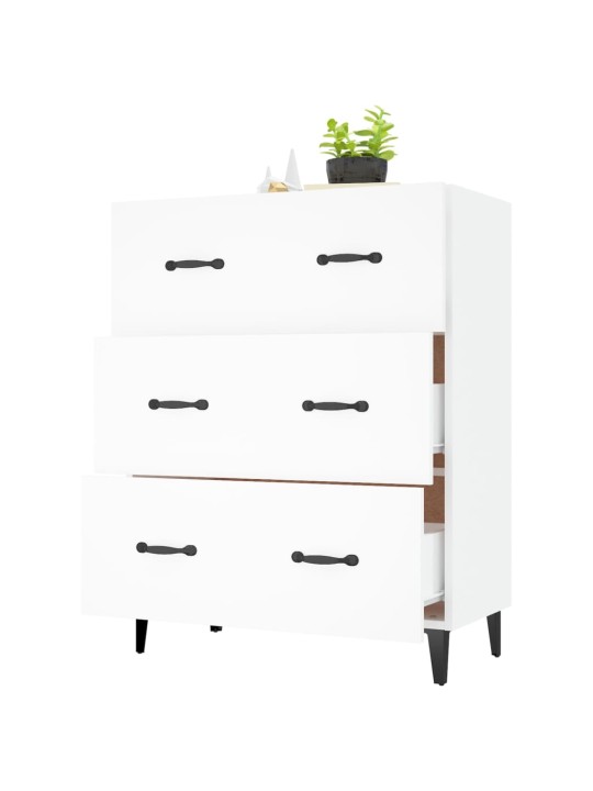 Kumode, balta, 69,5x34x90 cm, inženierijas koks