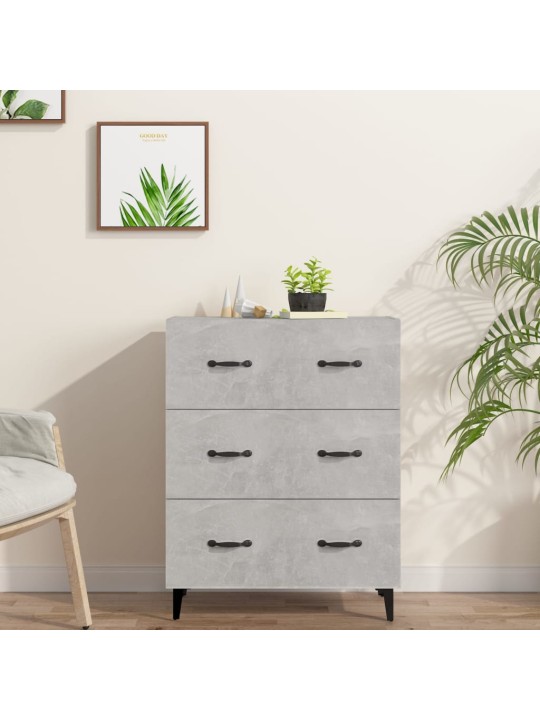 Kumode, betona pelēka, 69,5x34x90 cm, inženierijas koks