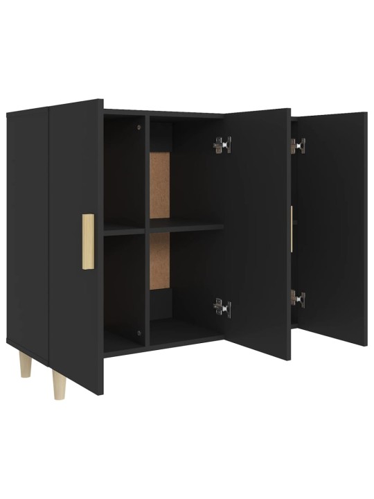 Kumode, melns, 90x34x80 cm, inženierijas koks