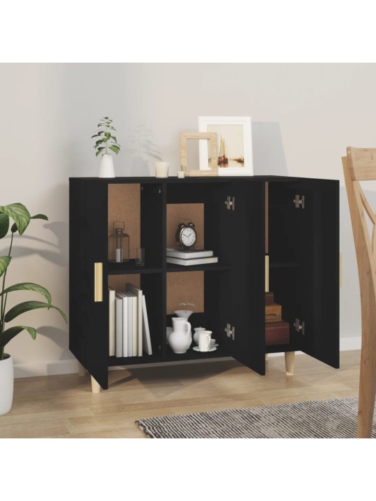 Kumode, melns, 90x34x80 cm, inženierijas koks