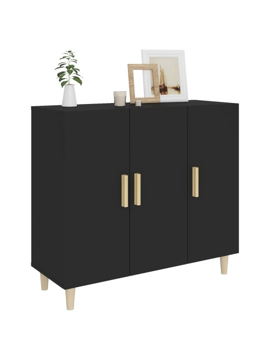 Kumode, melns, 90x34x80 cm, inženierijas koks