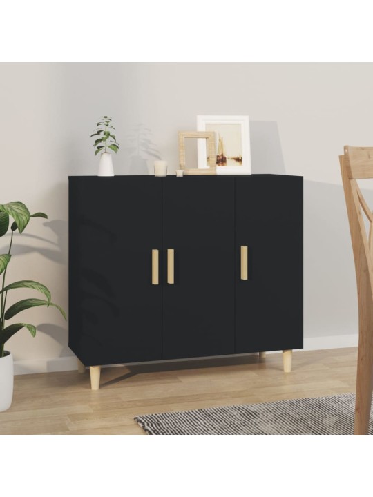 Kumode, melns, 90x34x80 cm, inženierijas koks