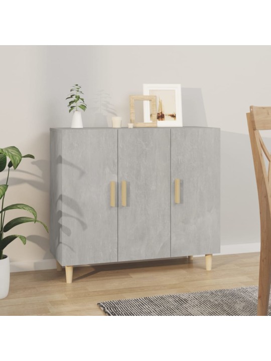 Kumode, betona pelēka, 90x34x80 cm, inženierijas koks
