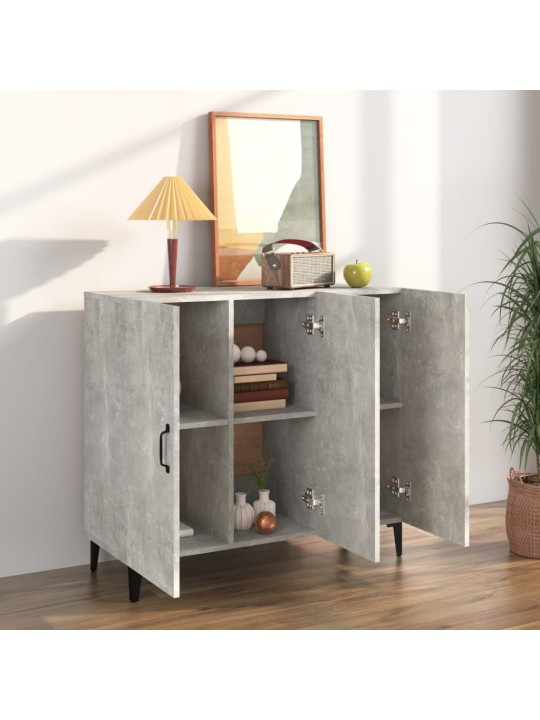 Kumode, betona pelēka, 90x34x80 cm, inženierijas koks