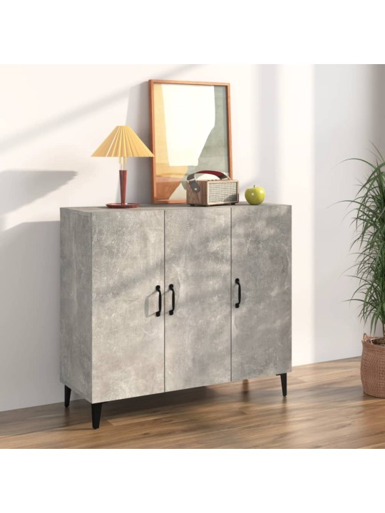 Kumode, betona pelēka, 90x34x80 cm, inženierijas koks