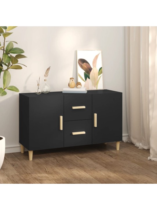 Kumode, melna, 100x36x60 cm, inženierijas koks