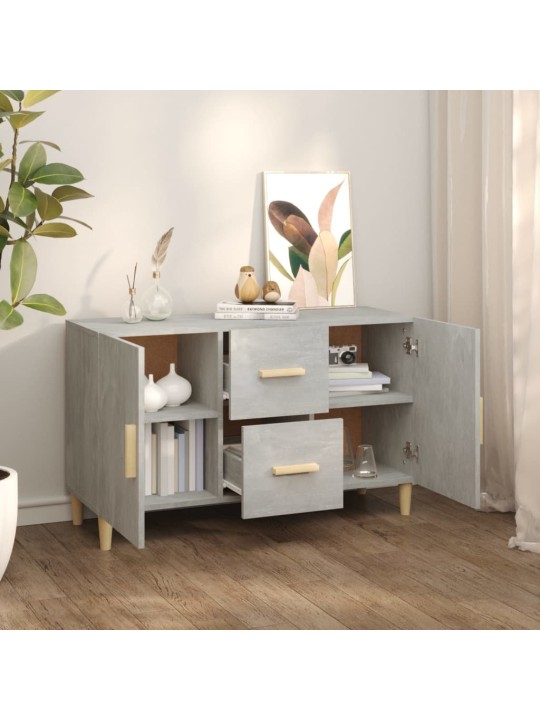 Kumode, betona pelēka, 100x36x60 cm, inženierijas koks