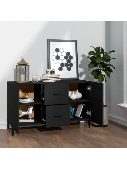 Kumode, melna, 100x36x60 cm, inženierijas koks