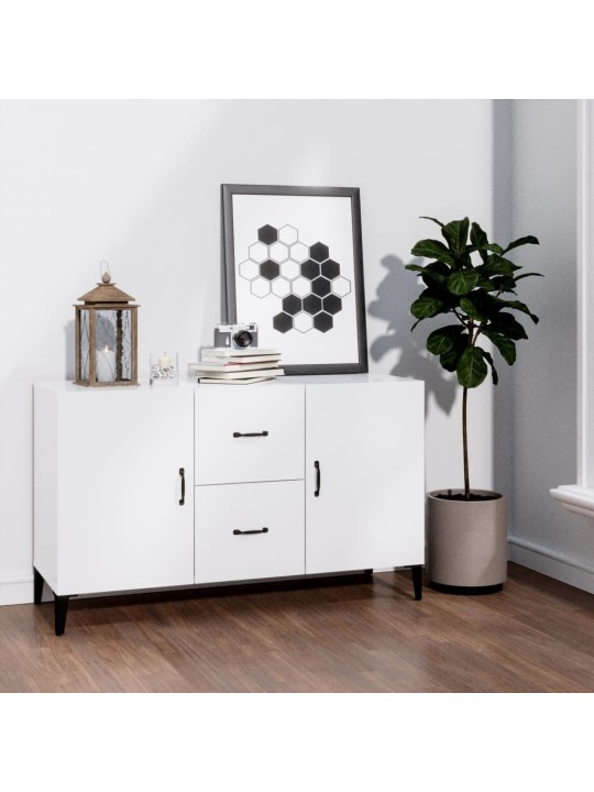 Kumode, spīdīgi balta, 100x36x60 cm, inženierijas koks
