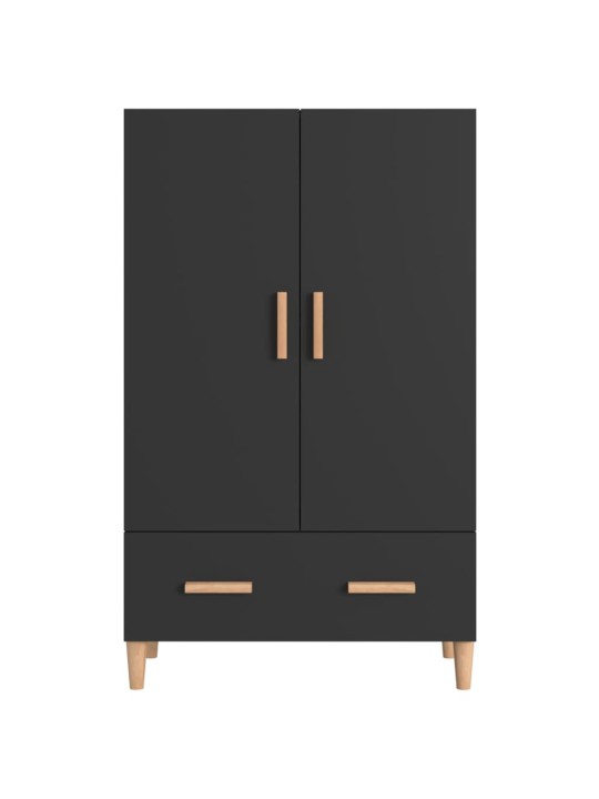 Augstais skapītis, melns, 70x31x115 cm, inženierijas koks