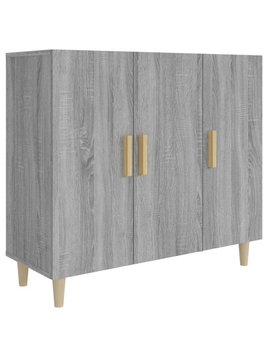 Kumode, pelēka ozolkoka krāsa, 90x34x80 cm, inženierijas koks