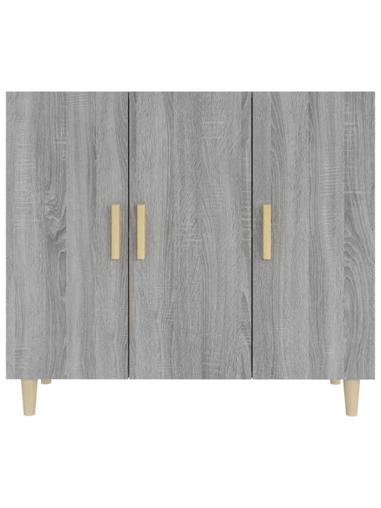 Kumode, pelēka ozolkoka krāsa, 90x34x80 cm, inženierijas koks