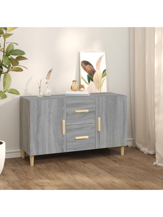 Kumode, pelēka ozolkoka krāsa, 100x36x60 cm, inženierijas koks
