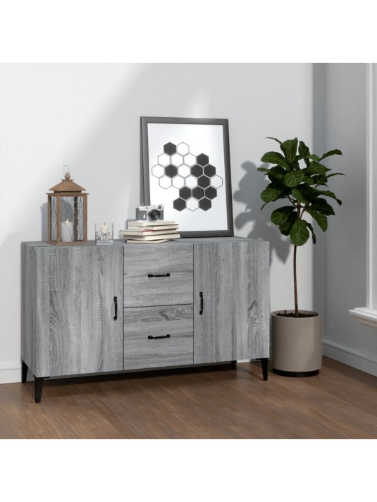 Kumode, pelēka ozolkoka krāsa, 100x36x60 cm, inženierijas koks