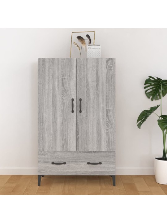 Augstais skapītis, pelēka ozola, 70x31x115cm, inženierijas koks