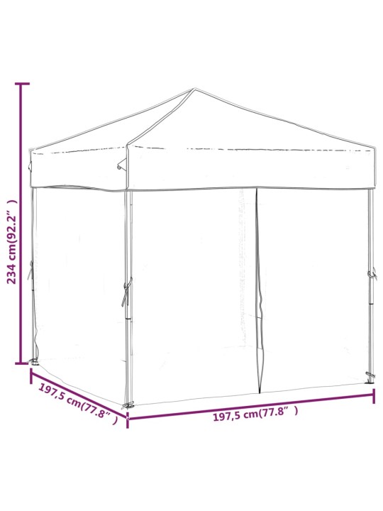 Saliekama nojume ar sienām, zila, 2x2 m