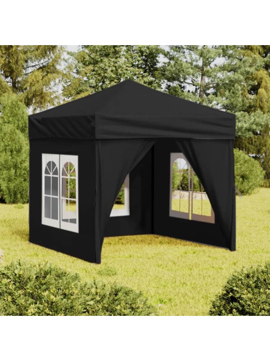 Saliekama nojume ar sienām, melna, 2x2 m