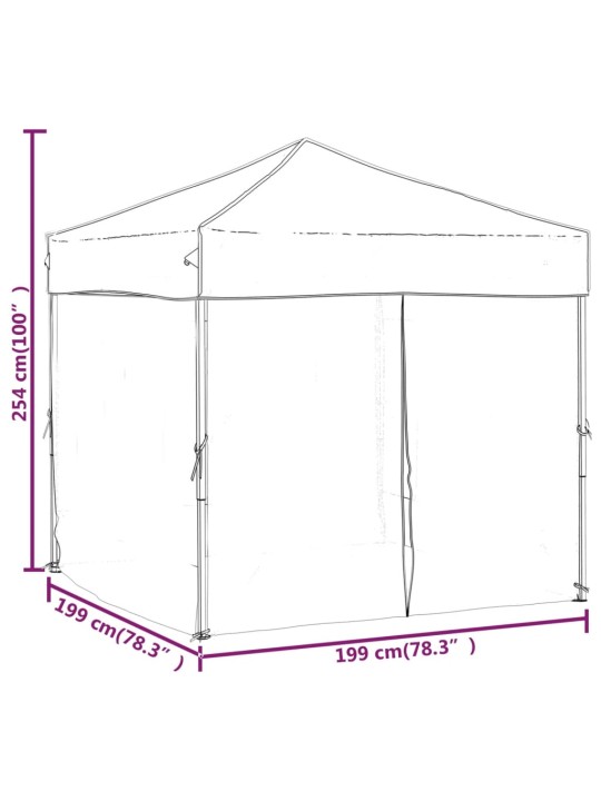 Saliekama nojume ar sienām, antracītpelēka, 2x2 m