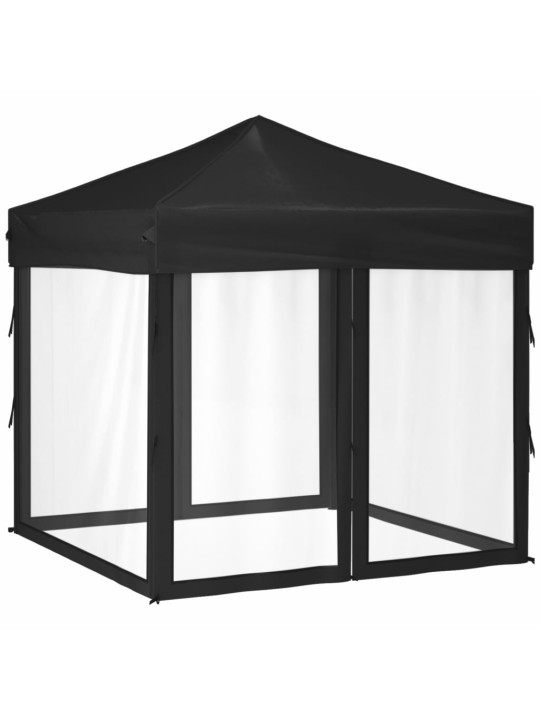 Saliekama nojume ar sienām, melna, 2x2 m