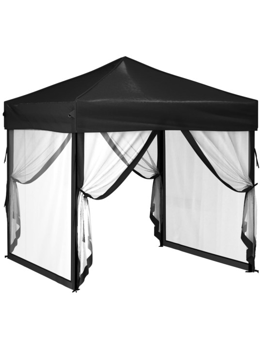 Saliekama nojume ar sienām, melna, 2x2 m