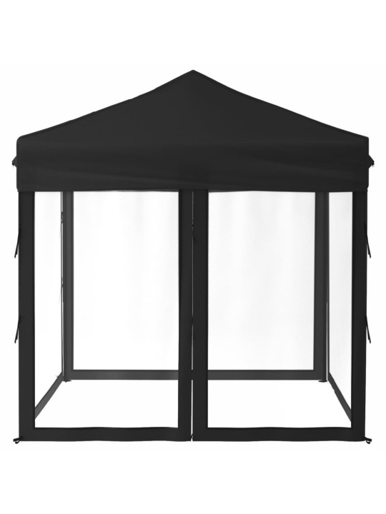 Saliekama nojume ar sienām, melna, 2x2 m
