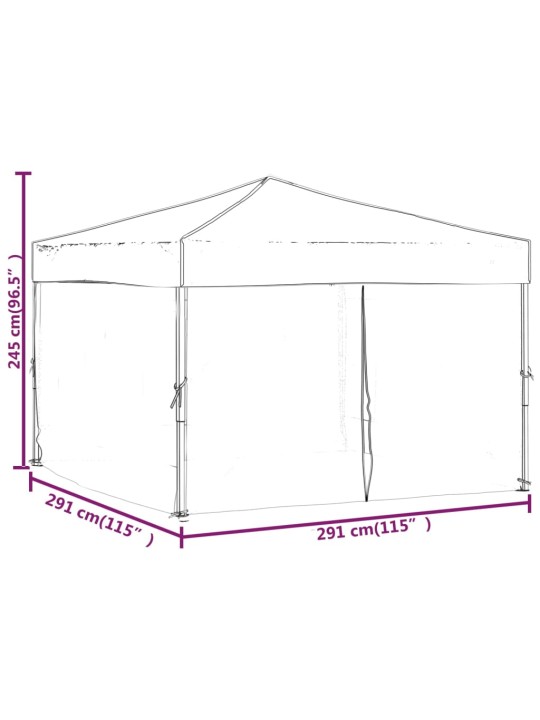 Saliekama nojume ar sienām, zila, 3x3 m